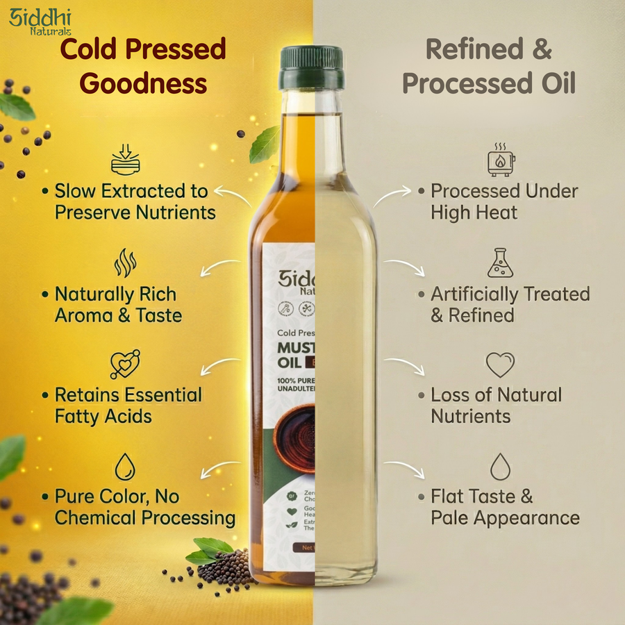 Siddhi Naturals Cold Pressed Mustard Oil - Black