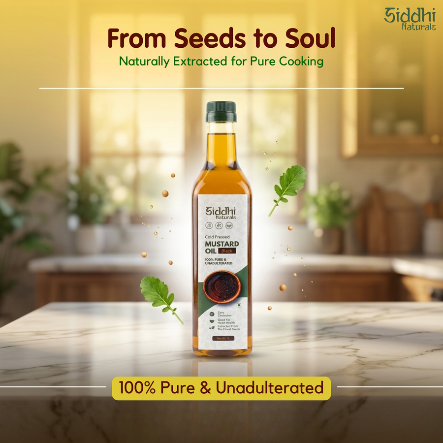 Siddhi Naturals Cold Pressed Mustard Oil - Black