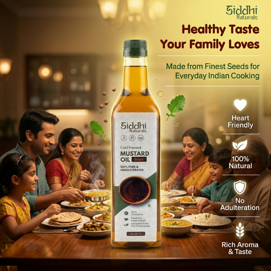 Siddhi Naturals Cold Pressed Mustard Oil - Black