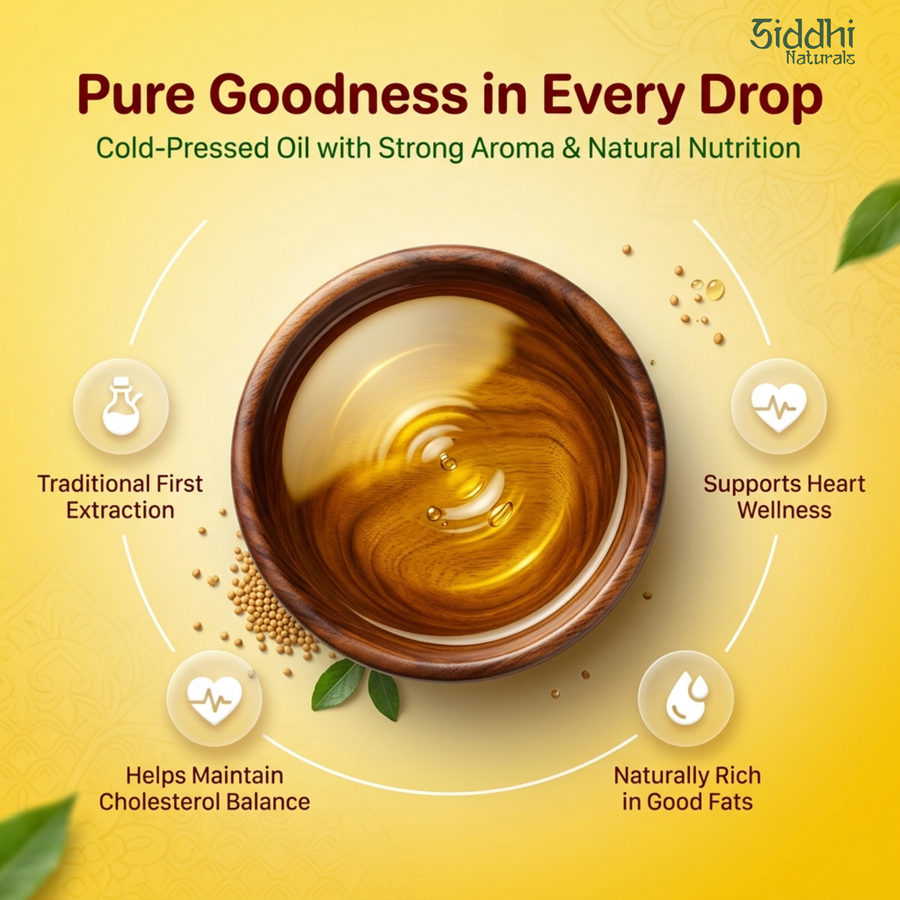Siddhi Naturals Cold Pressed Mustard Oil - Black