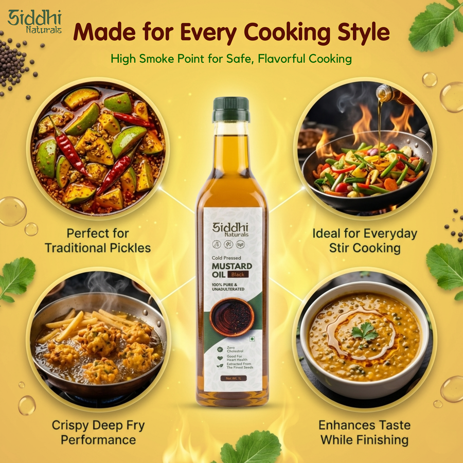 Siddhi Naturals Cold Pressed Mustard Oil - Black
