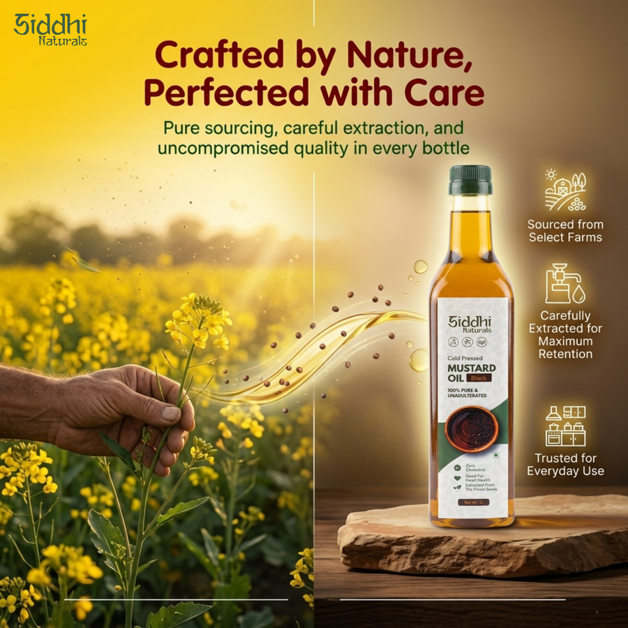 Siddhi Naturals Cold Pressed Mustard Oil - Black