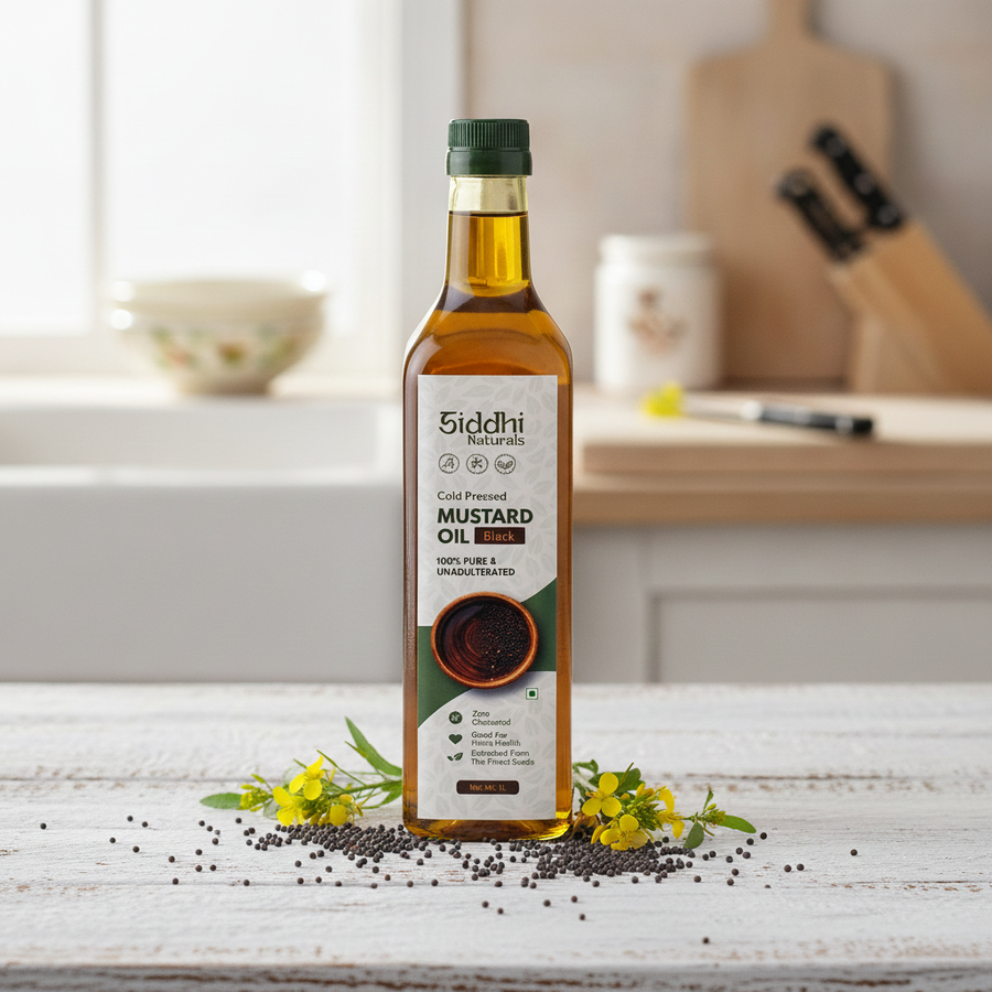 Siddhi Naturals Cold Pressed Mustard Oil - Black